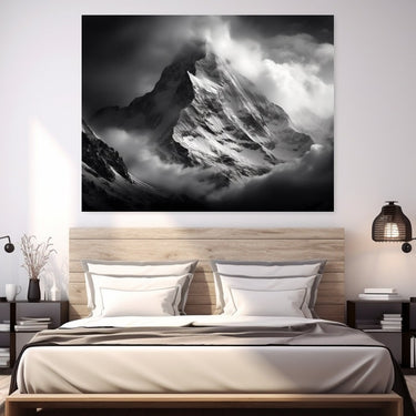Black and White Mountain Canvas Art